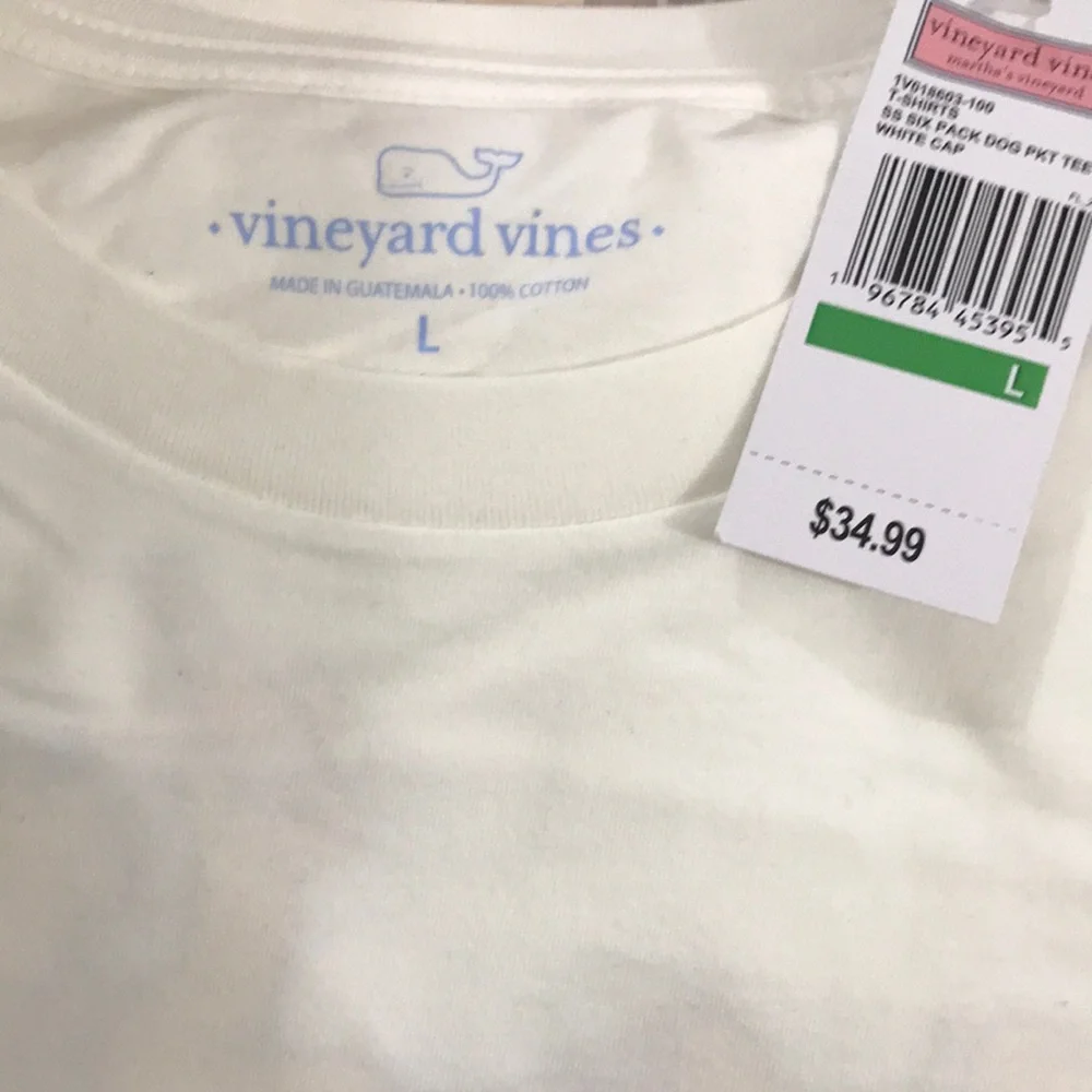 Vineyard Vines White Shirt with Blue and Yellow Logo - Picture 2 of 3